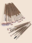 Professional Makeup Brush Set 20 Pieces Champagne