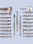 SheIn Mang Professional Makeup Brush Set 20 Pieces – Champagne