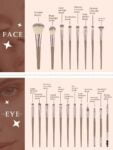 SheIn Maange Professional Makeup Brush Set 20 Pieces – Beige