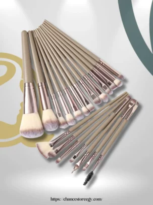 SheIn Maange Professional Makeup Brush Set 20 Pieces - Beige