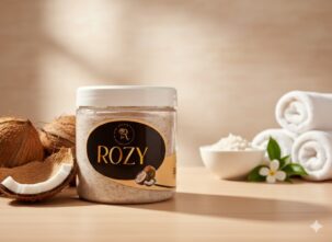 Rozy body scrub Coconut and vanilla and musk 400g