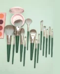 Shein 14pcs mulynsie Makeup Brush Set dark green