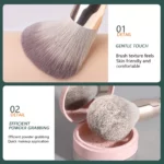 Shein 14pcs mulynsie Makeup Brush Set dark green