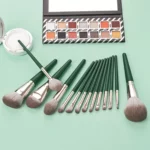 Shein 14pcs mulynsie Makeup Brush Set dark green